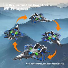 2.4G Remote Control Jet Fighter Stunt RC Airplane Drone Hobby Plane Glider Airplane Toys RC Quadcopter with Light