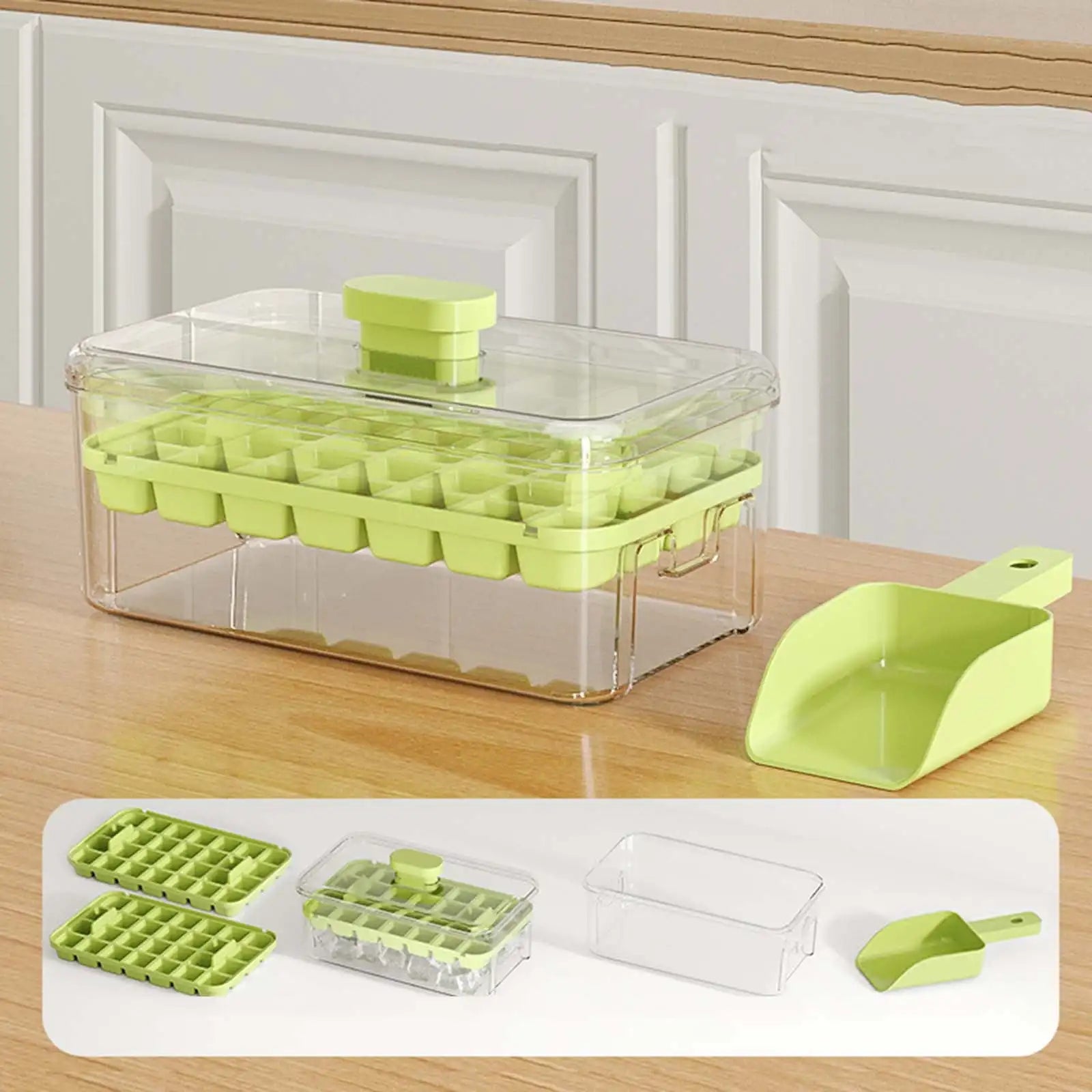 34/68 Grids Pressing Ice Cube Molds Ice Cream Molds Home Ice Box Model Easy To Take Off The Mold Freezing Whiskey Cocktail Tools