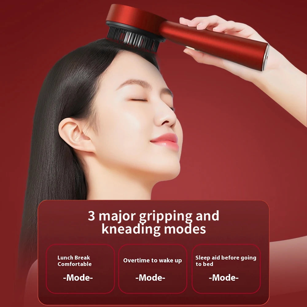 Electric Massage Comb Vibration Red Light Hair Growth Massage Scalp Brush Anti Hair Loss Liquid Oil Applicator
