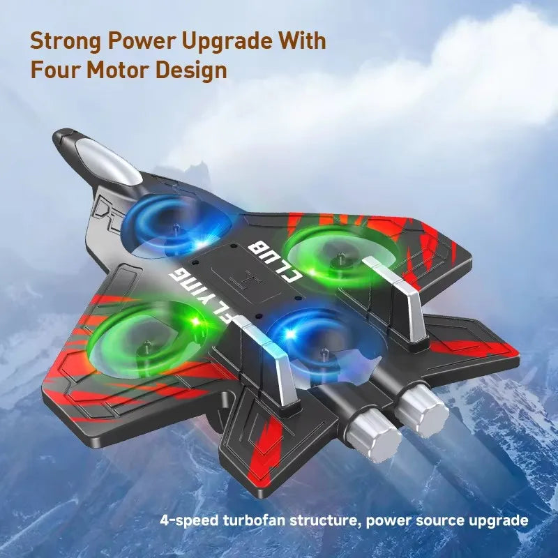 2.4G Remote Control Jet Fighter Stunt RC Airplane Drone Hobby Plane Glider Airplane Toys RC Quadcopter with Light