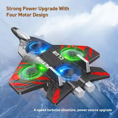 2.4G Remote Control Jet Fighter Stunt RC Airplane Drone Hobby Plane Glider Airplane Toys RC Quadcopter with Light