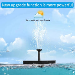 2.5W Solar Fountain Water Pump for Bird Bath Pond Swimming Pool Fish Tank - Outdoor Powered with 6 Nozzle Styles Garden Decor