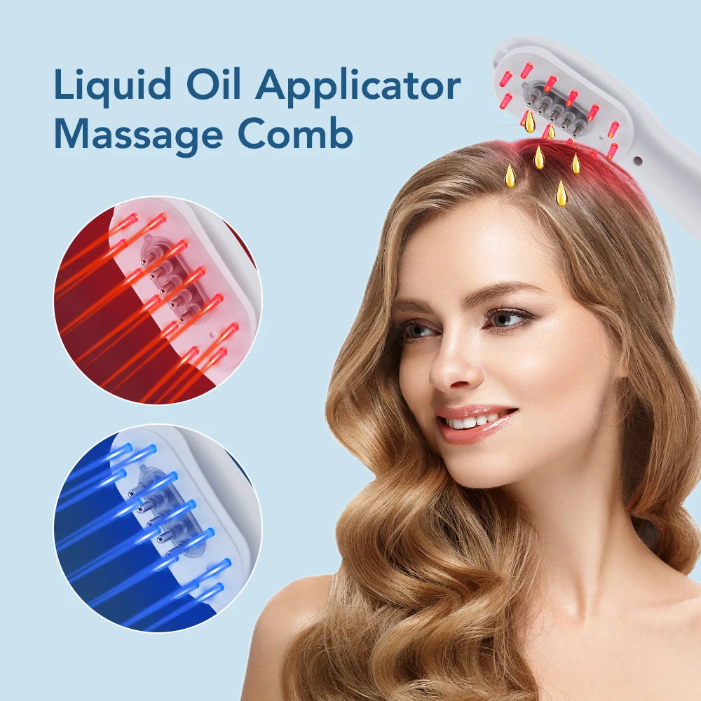 Electric Vibration Massage Comb Head Massager Scalp Massage Hair Brush Liquid Oil Applicator Nourishing Scalp Brush Hair Care
