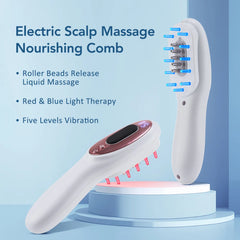 Electric Vibration Massage Comb Head Massager Scalp Massage Hair Brush Liquid Oil Applicator Nourishing Scalp Brush Hair Care