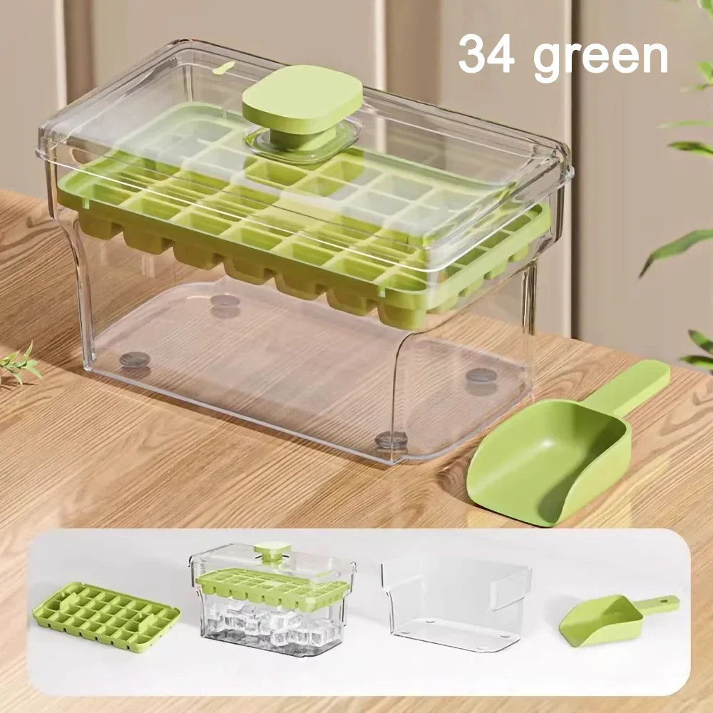 34/68 Grids Pressing Ice Cube Molds Ice Cream Molds Home Ice Box Model Easy To Take Off The Mold Freezing Whiskey Cocktail Tools