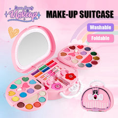 Kids Beauty Toys Makeup Kit little bag Washable Pretend Play Cosmetic Set Toys with Mirror Non-Toxic & Safe Birthday Gifts Girl