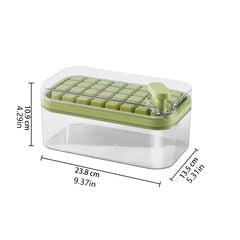 Ice Cube Tray With Lid, Ice Cube Tray One Button Release Ice Cube Mold Silicone Strap 64 Ice Cube Tray Storage Box