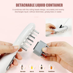 Electric Scalp Massage Comb EMS Vibration Straightening Comb Red Blue LED Light Therapy Massage Brush for Anti-Hair Loss Loofah