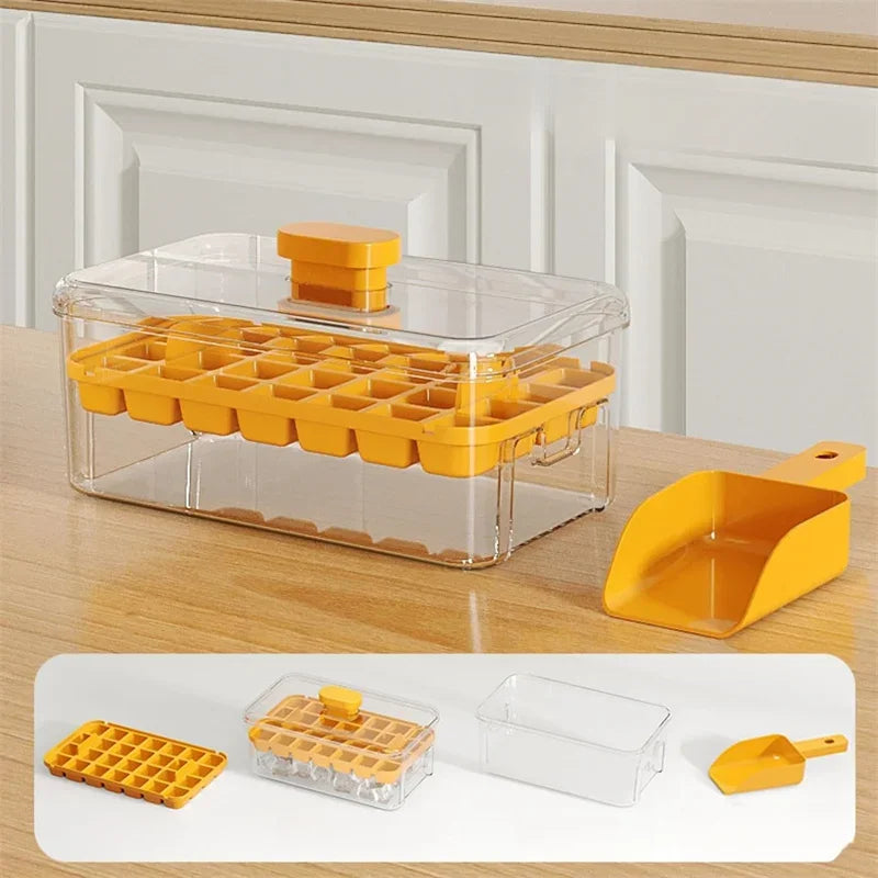 34/68 Grids Pressing Ice Cube Molds Ice Cream Molds Home Ice Box Model Easy To Take Off The Mold Freezing Whiskey Cocktail Tools