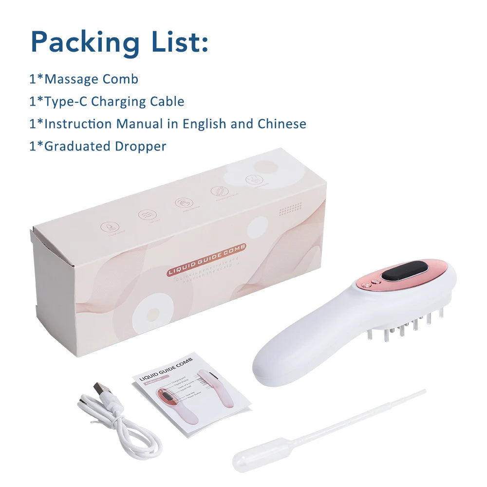Electric Vibration Massage Comb Head Massager Scalp Massage Hair Brush Liquid Oil Applicator Nourishing Scalp Brush Hair Care