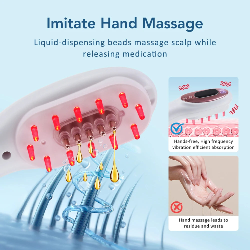 Electric Vibration Massage Comb Head Massager Scalp Massage Hair Brush Liquid Oil Applicator Nourishing Scalp Brush Hair Care