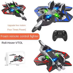 2.4G Remote Control Jet Fighter Stunt RC Airplane Drone Hobby Plane Glider Airplane Toys RC Quadcopter with Light
