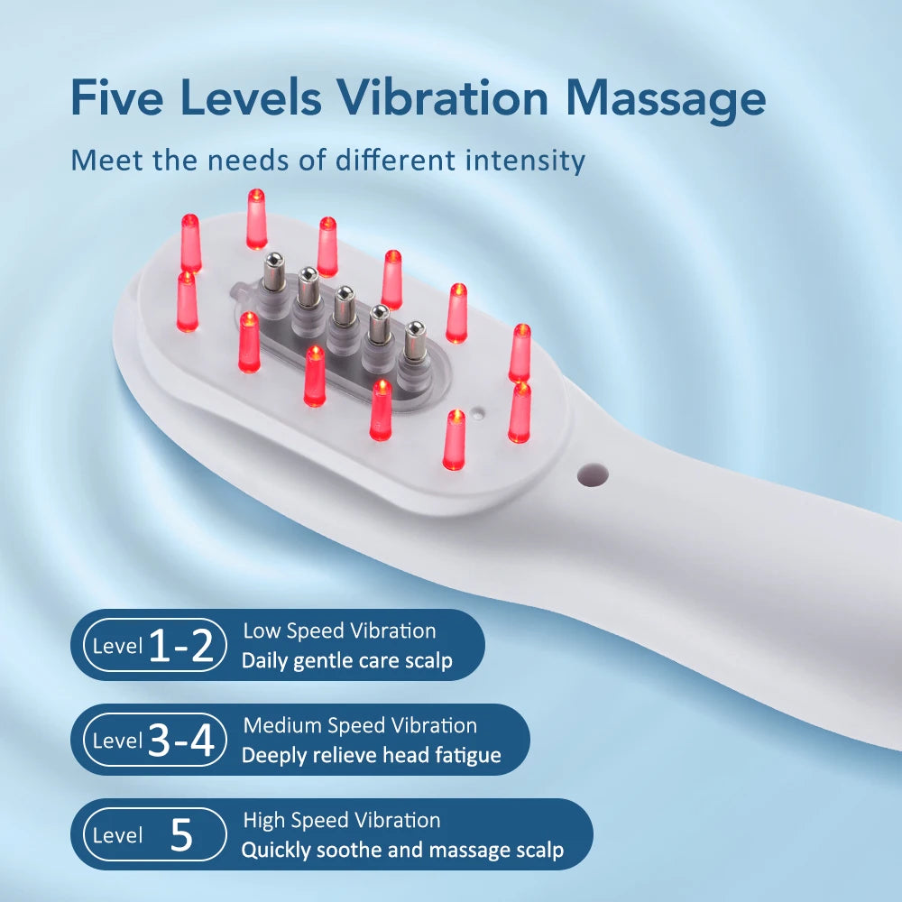 Electric Vibration Massage Comb Head Massager Scalp Massage Hair Brush Liquid Oil Applicator Nourishing Scalp Brush Hair Care