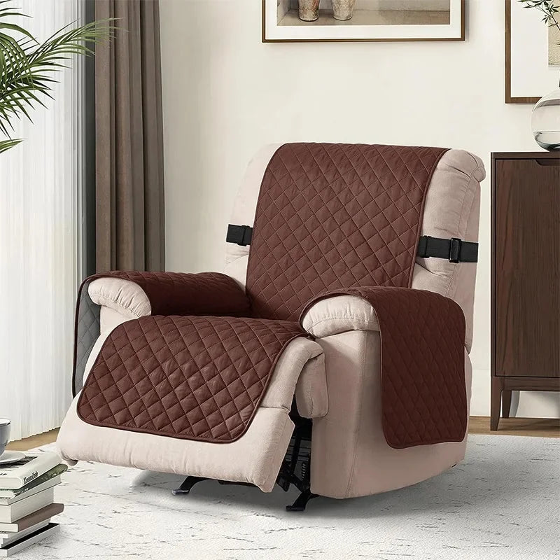 1 Seater Recliner Sofa Slipcover Pets Dog Kids Mat Solid Color Non-slip Recliner Couch Cover Four Seasons Sofa Armchair Mats