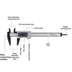 0-150mm High Strength Plastic Student Home Woodworking Gap Play Measuring Calipers Electronic Digital Calipers